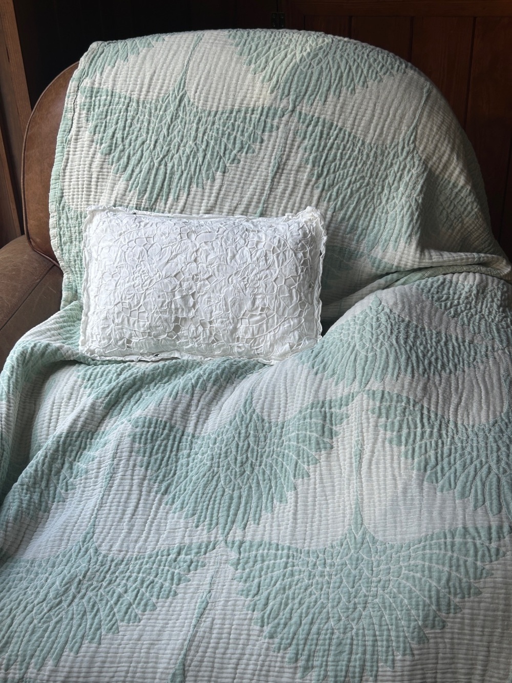Luxury Jacquard Woven Blanket Swedish Blue Green Luxury Cotton 55 x 77 NEW! - Picture 2 of 16